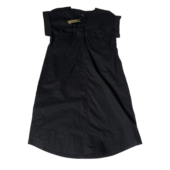 J. Crew Factory Dresses & Skirts - J.Crew Lace-Up Cotton Poplin Shift Dress Black G6001 Womens Size TS NWT